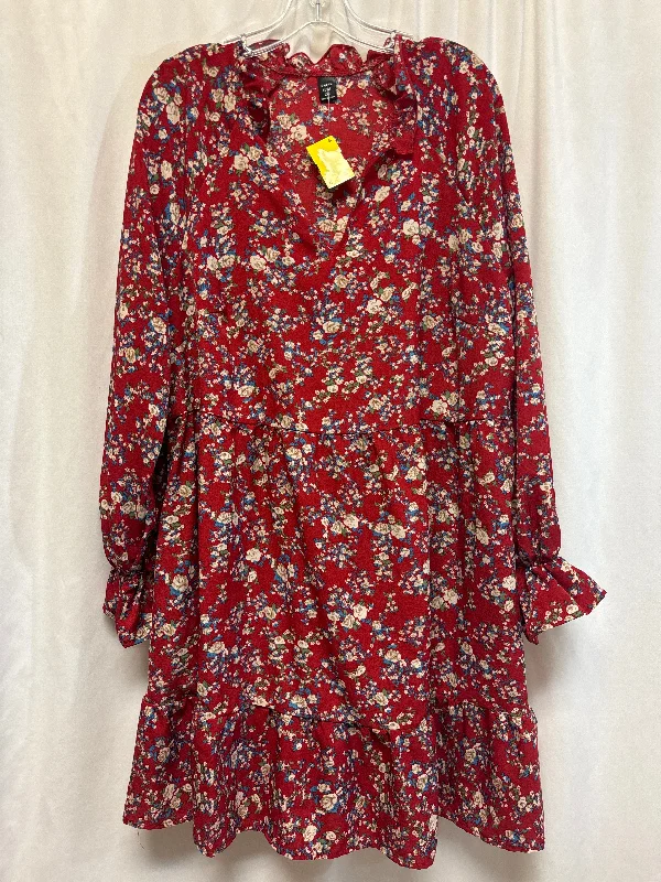 Dress Casual Midi By Shein In Red, Size: 2x Elegant Sleeveless Midi Dress