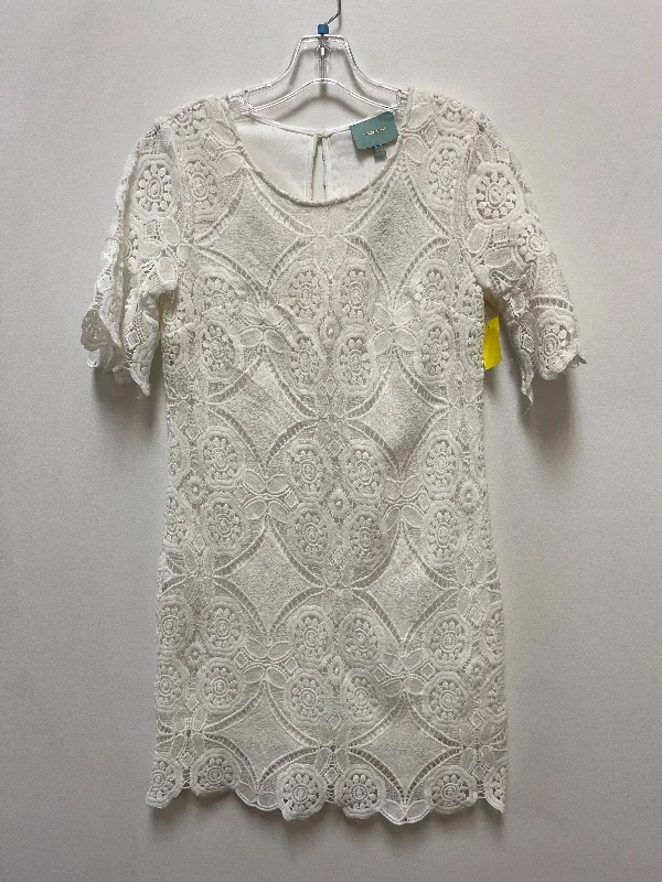 Dress Casual Midi By Skies Are Blue In White, Size: Xs Chic Floral Print Midi Dress