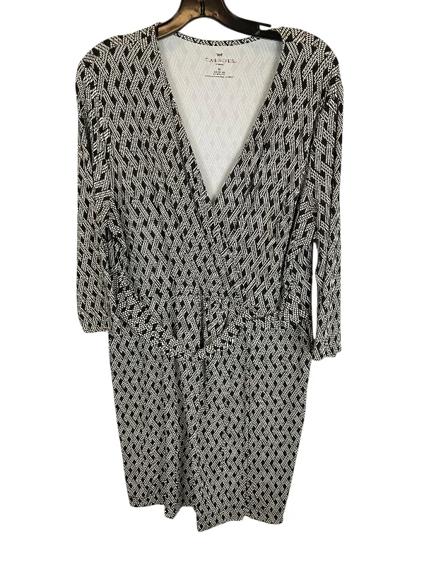 Dress Casual Midi By Talbots In Black & White, Size: 1x Fashionable High-Low Midi Dress