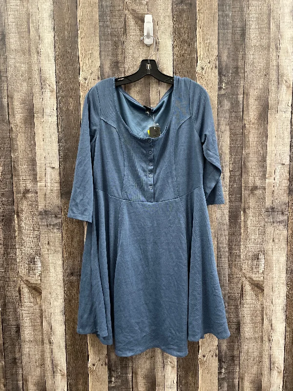 Dress Casual Midi By Torrid In Blue, Size: 2x Elegant Faux Wrap Midi Dress