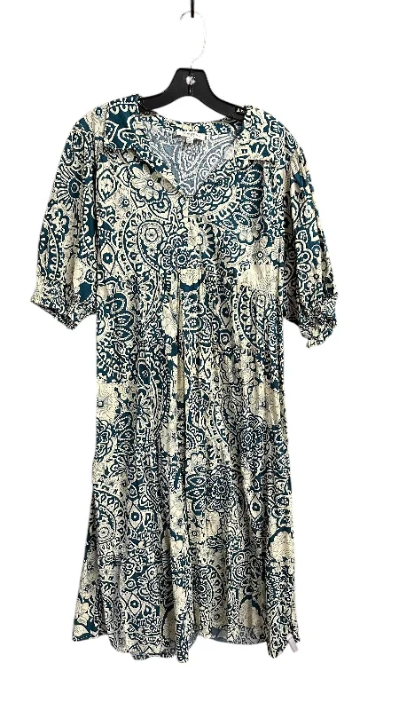 Dress Casual Midi By Umgee In Blue & White, Size: Xl Comfortable Casual Midi Dress
