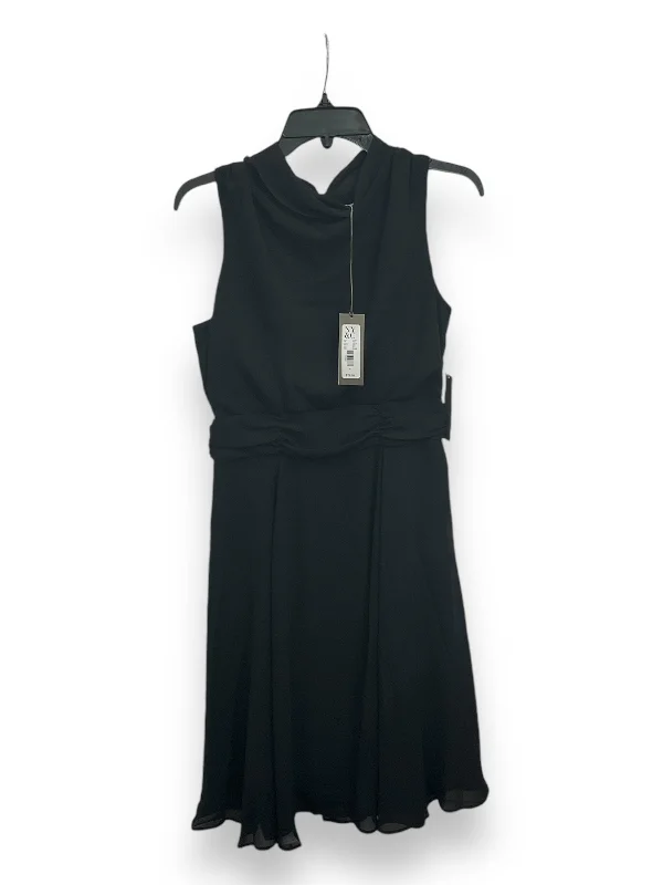 Dress Party Midi By Eva Mendes In Black, Size: 8 Elegant Pleated Detail Midi Dress