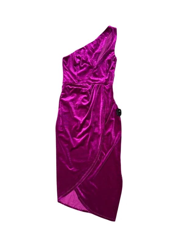 Dress Party Midi By Lulus In Purple, Size: 6 Fashionable High-Low Midi Dress