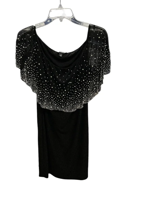 Dress Party Midi By Roz And Ali In Black, Size: S Elegant Floral Appliqué Midi Dress