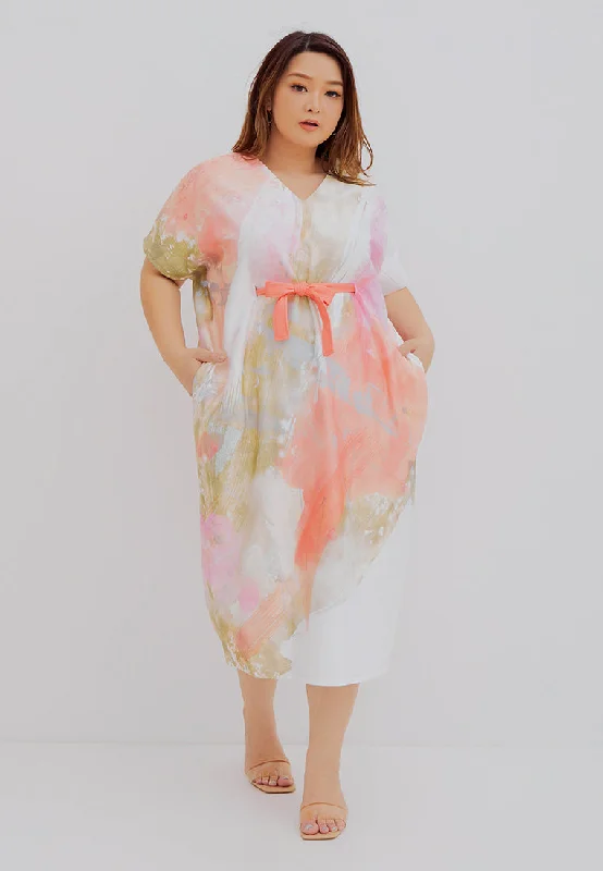 ENGLISH ROSE Midi Kimono Dress Comfortable Casual Midi Dress