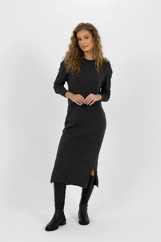 Humidity Elena Dress Comfortable Knitwear Midi Dress