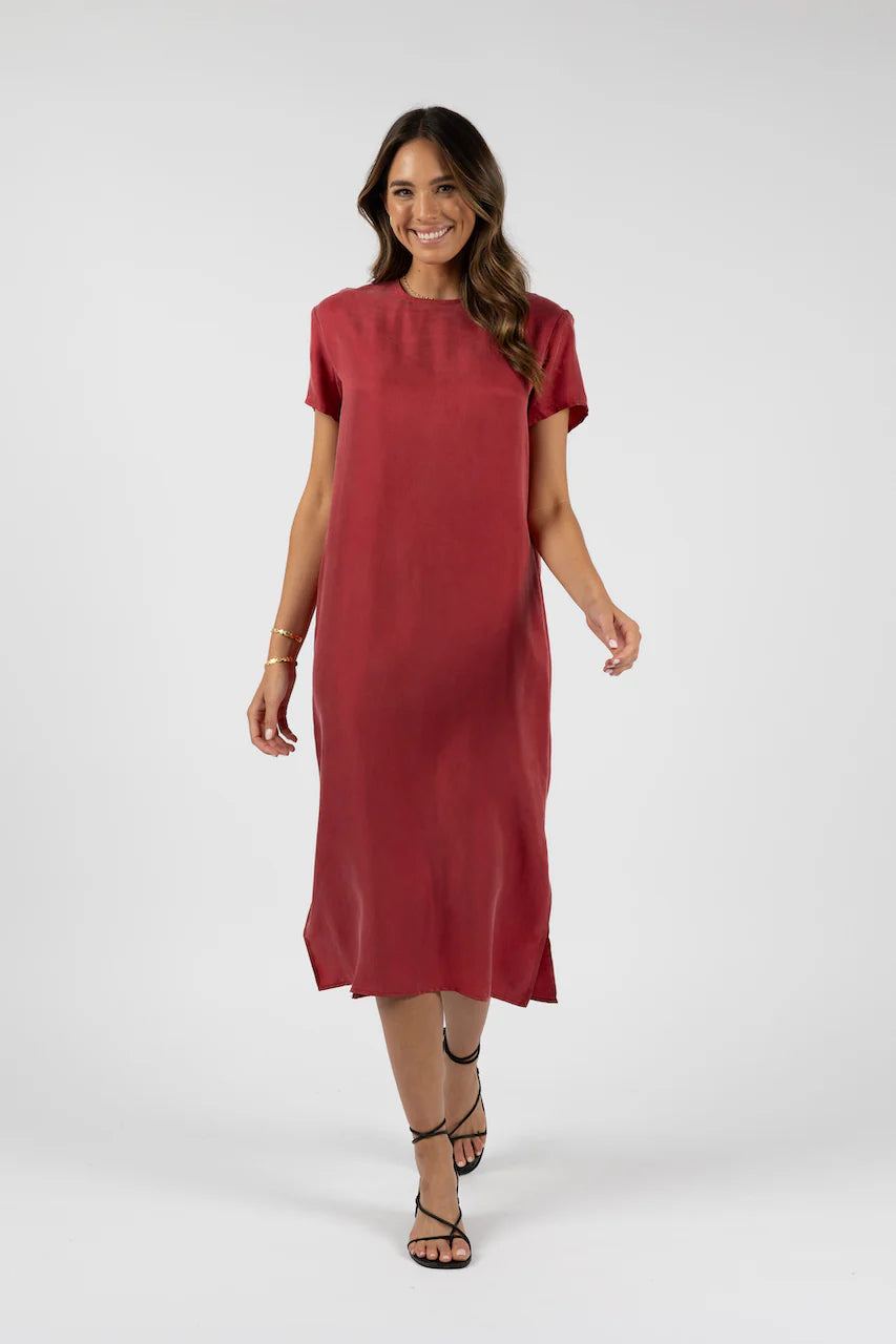 HUMIDITY MILANO TEE DRESS PINOT Fashionable Wide Leg Midi Dress