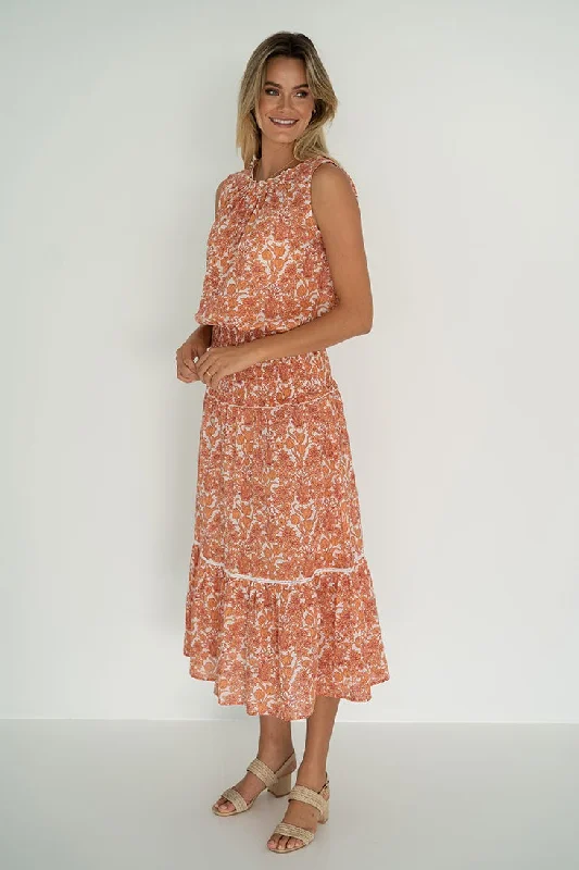 HUMIDITY MYKONOS DRESS SPICE Stylish Button-Up Midi Dress