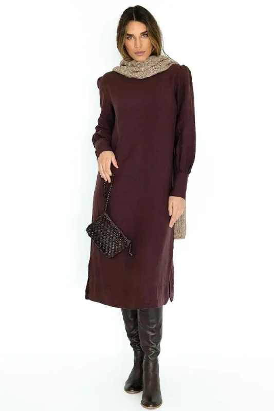 Humidity Savannah Dress - Cocoa Fashionable Skater Midi Dress