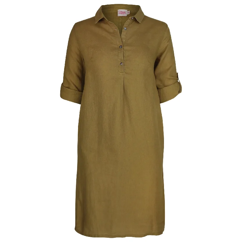 Mandy Cocoon Midi Gem Dress Trendy Off-Shoulder Button Midi Dress