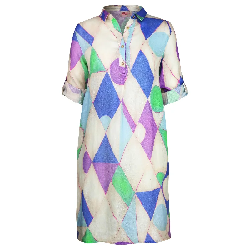 Mandy Cocoon Midi Geomatric Dress Fashionable A-Line Midi Dress
