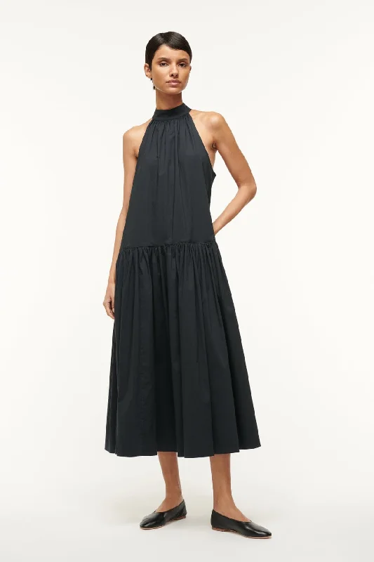 MIDI MARLOWE DRESS | BLACK Stylish High-Waisted Midi Dress