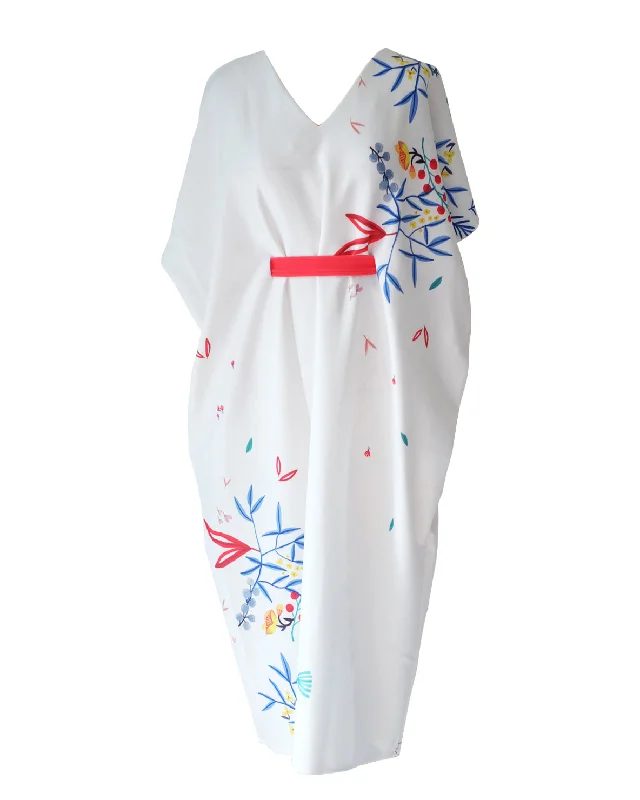 WHITE HANA Midi Kimono Dress Trendy Bodycon Midi Dress