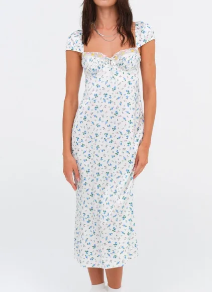 Paloma Midi Slip Dress Comfortable Button Front Midi Dress