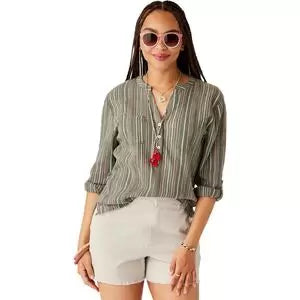 Carve Designs Dylan Gauze Shirt-- Houndstooth Herringbone Solid