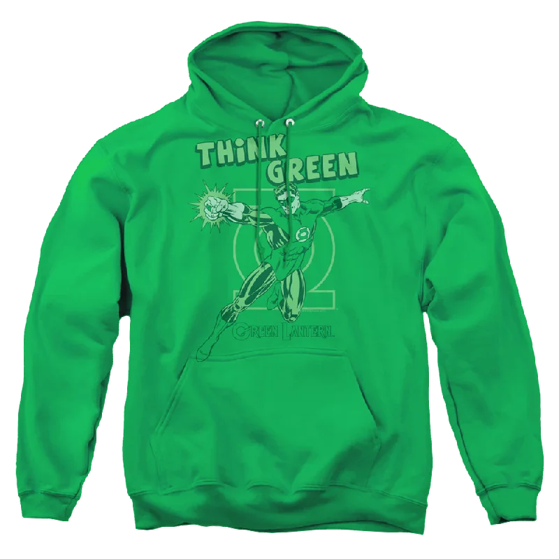 Green Lantern Think Green - Pullover Hoodie Open Neck Pullover
