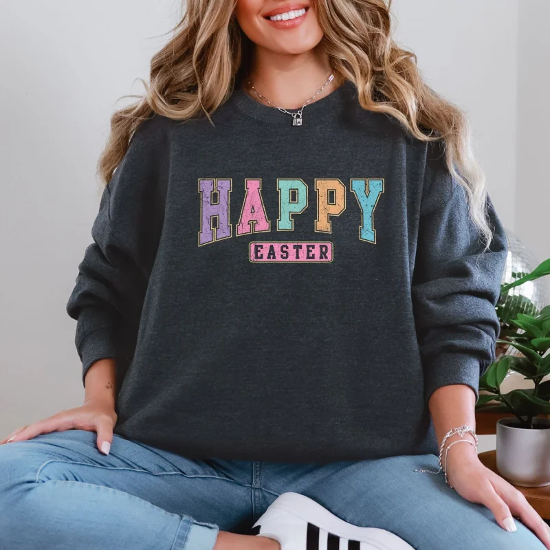Hazel Blues® |  Happy Easter Graphic Sweatshirt Hoodie with Print Artistic Unique
