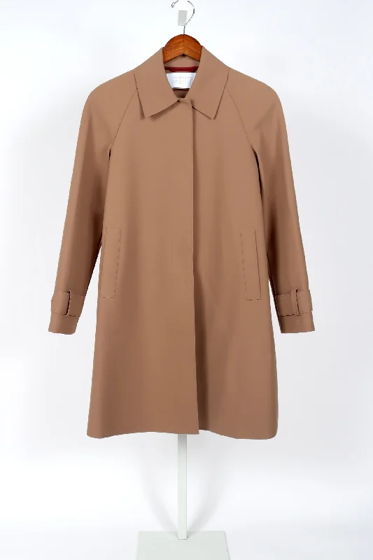 Mac Coat Scuba - Tobacco Bomber Denim Leather