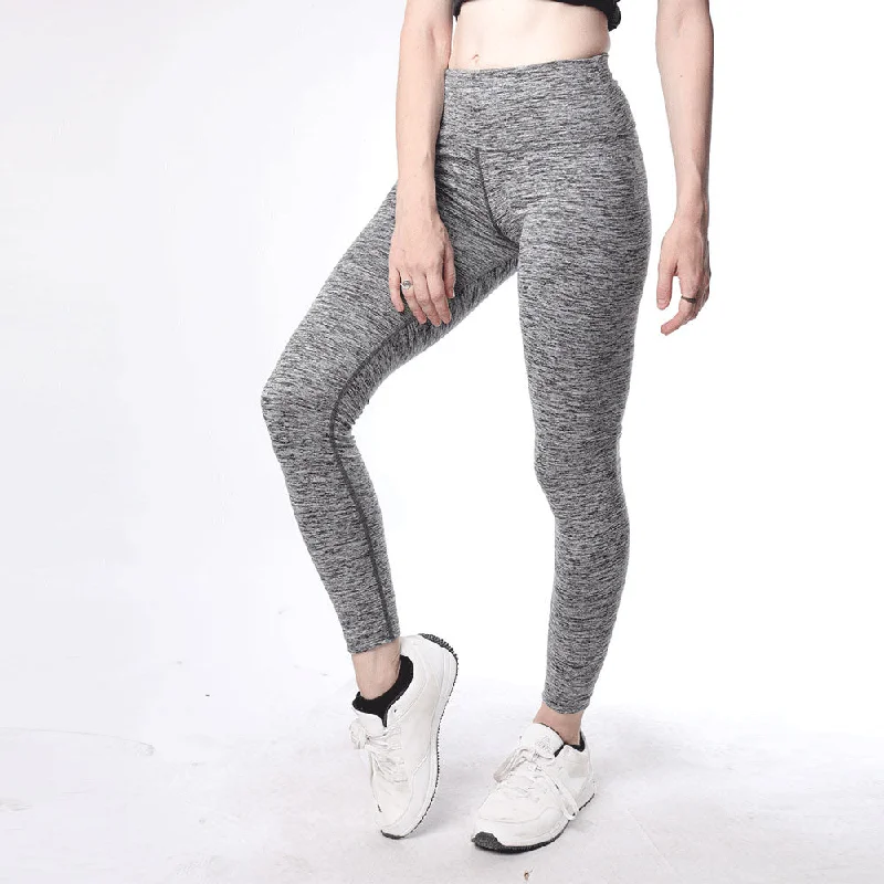 Grey Textured High Waisted Women Premium Leggings Elegant Full-Body Leggings
