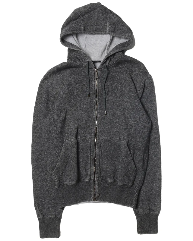 Zip-Up Hoodie Hoodie with Rolled Sleeves Casual Relaxed