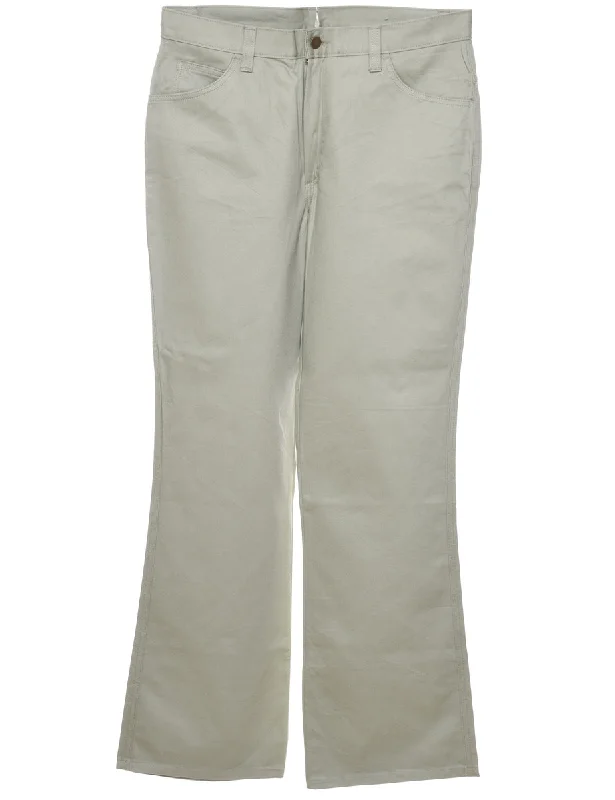Light Green Trousers - W34 L32 Trousers Elastic Waist Soft