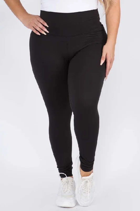 Plus Size High-Rise Essential Leggings Elegant Sheer Leggings