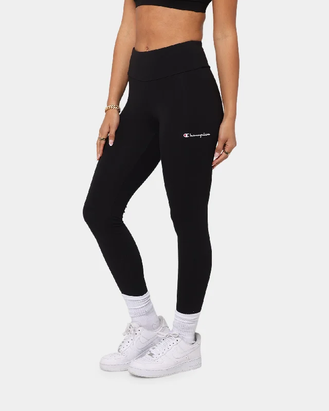 Champion Women's High-Rise Legging Black Comfortable Wide-Band Leggings