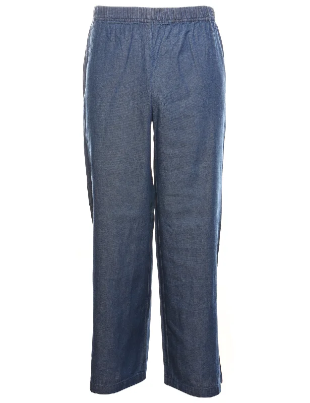 Medium Wash Wide-Leg Denim Trousers - W26 L30 Trousers Hiking Durable