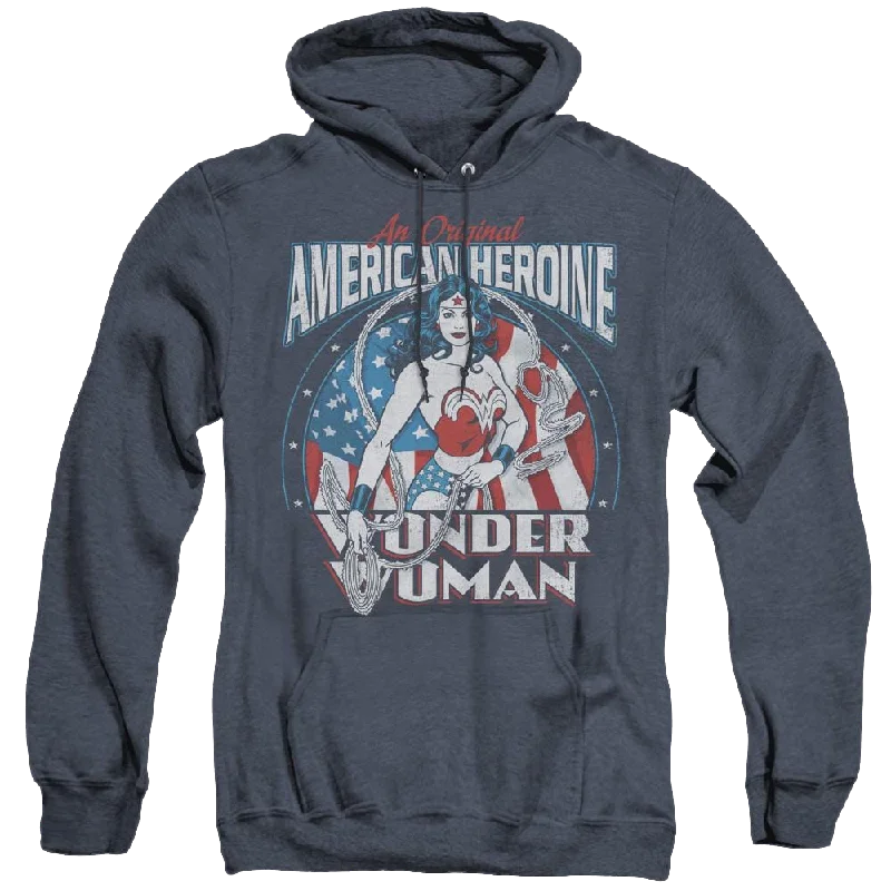 Wonder Woman American Heroine - Heather Pullover Hoodie Boyleg Sleeve Pullover