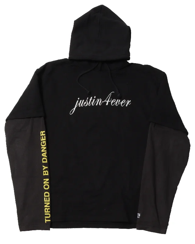 "Justin Forever" Hoodie Hoodie with Velcro Closure Adjustable Secure