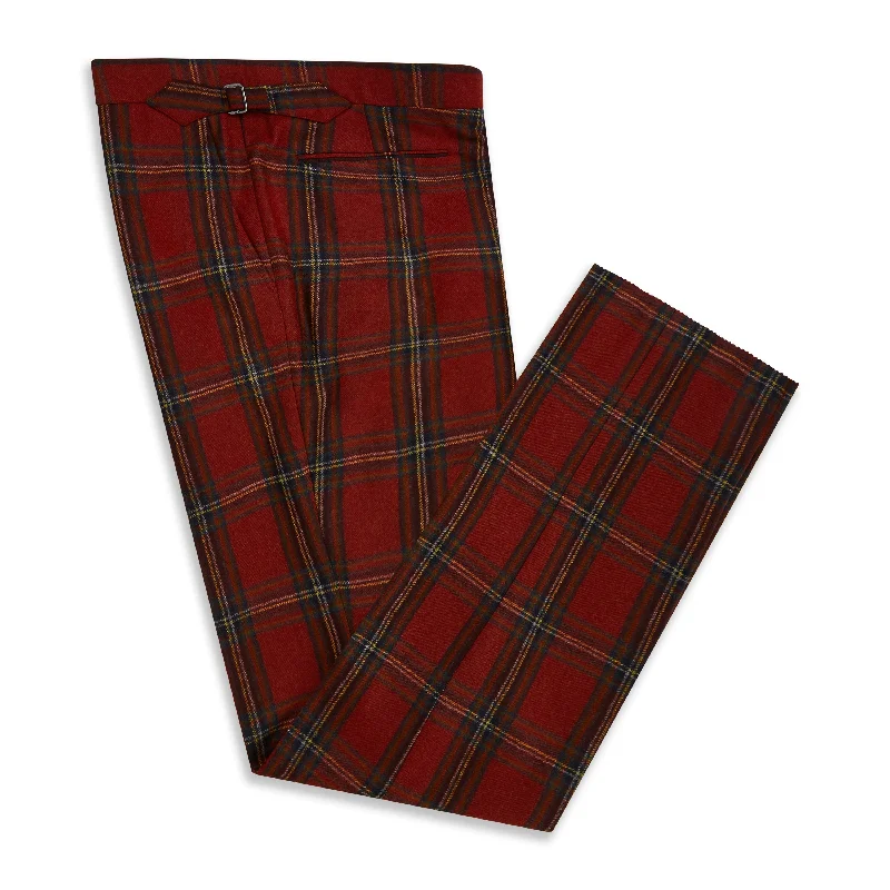Barney Red Tartan Check Trousers Trousers stylish elegant