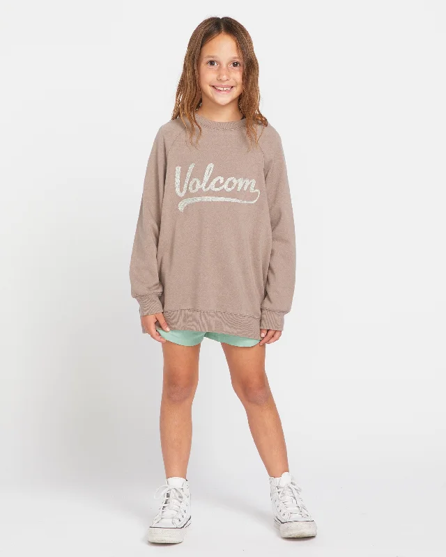 Little Girls Truly Stokin Pullover Hoodie - Moondust Chenille Soft Sweater