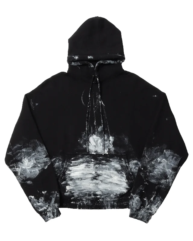 Cropped Painted Hoodie Hoodie with Hem Patch Decorative Personalized