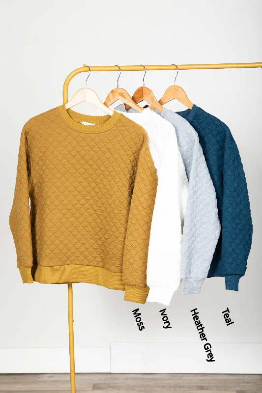 Crewneck Super Soft Quilted Pullover Halter Neck Top