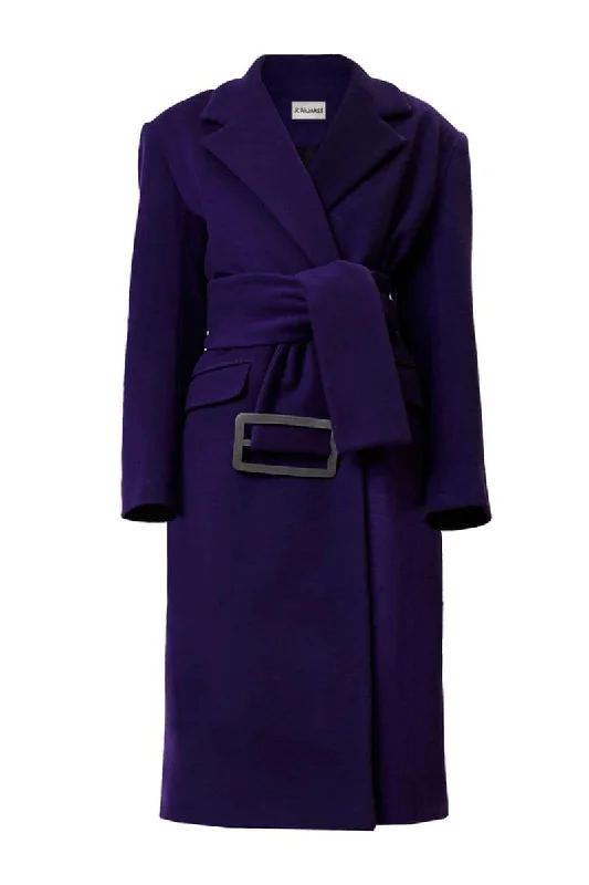 OVERSIZE PURPLE WOOL AND CASHMERE COAT Bodycon Sheath Shift