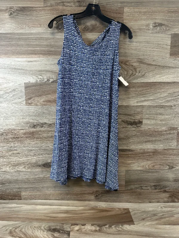Dress Casual Midi By Mercer And Madison In Blue & White, Size: Large Fashionable Fitted Midi Dress
