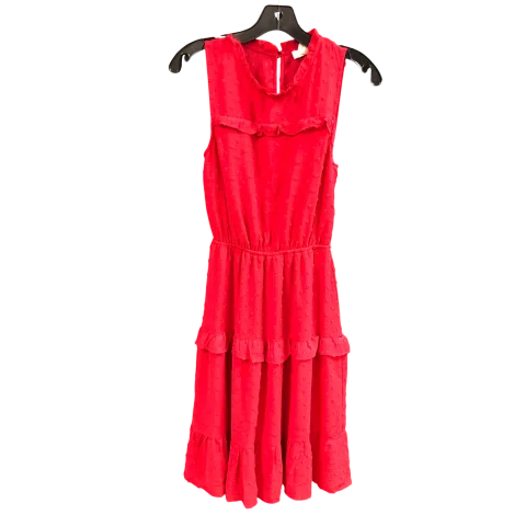 Dress Casual Midi By Monteau In Red, Size: S Trendy Ruched Side Midi Dress