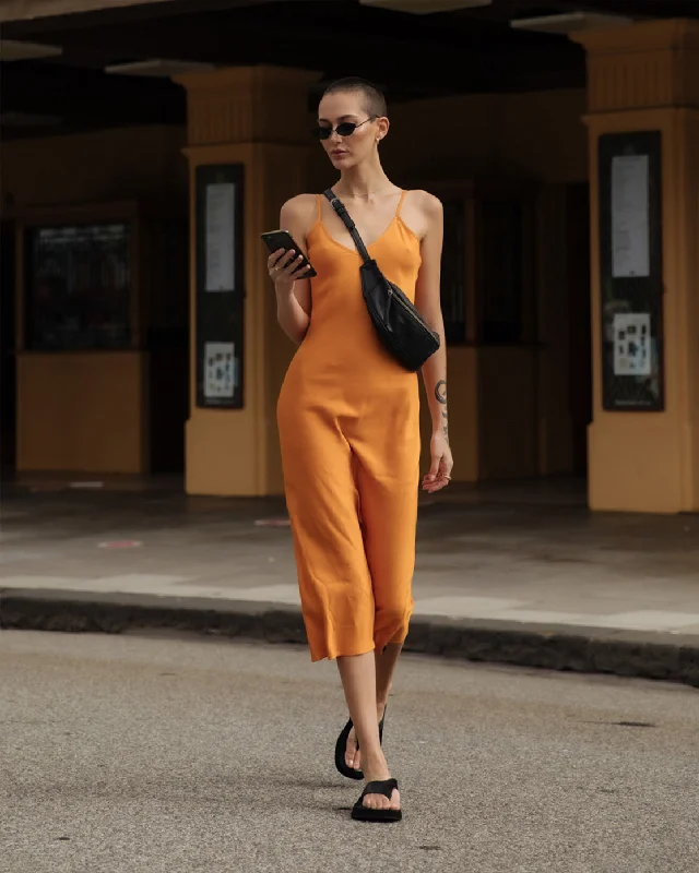 Everyday Bias Midi Slip Dress - Desert Sun Fashionable Skater Midi Dress